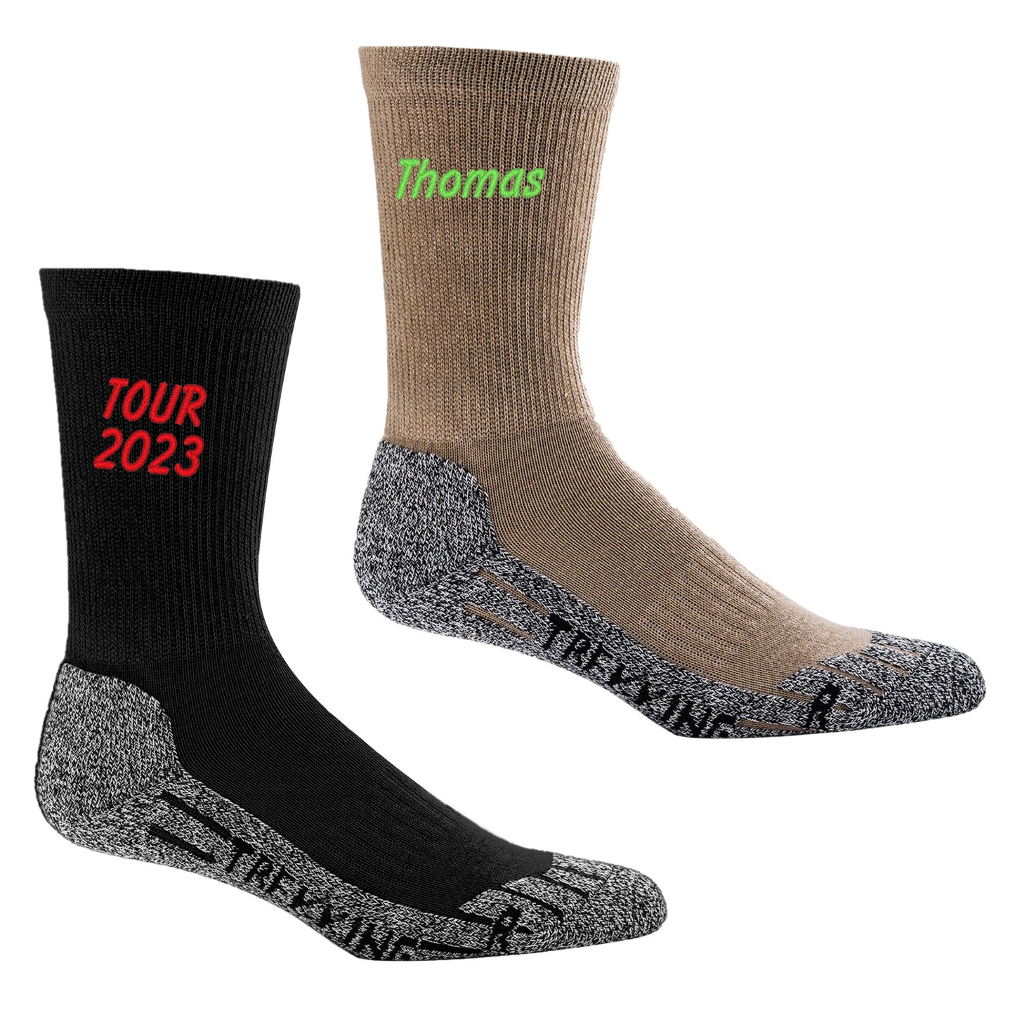 Coolmax Trekking-Socken mit Namen bestickt