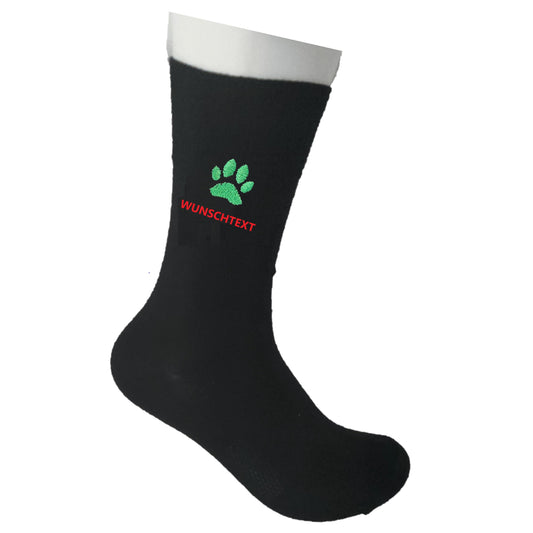 Business-Socken mit Hunde-Pfote Logo und Wunschtext