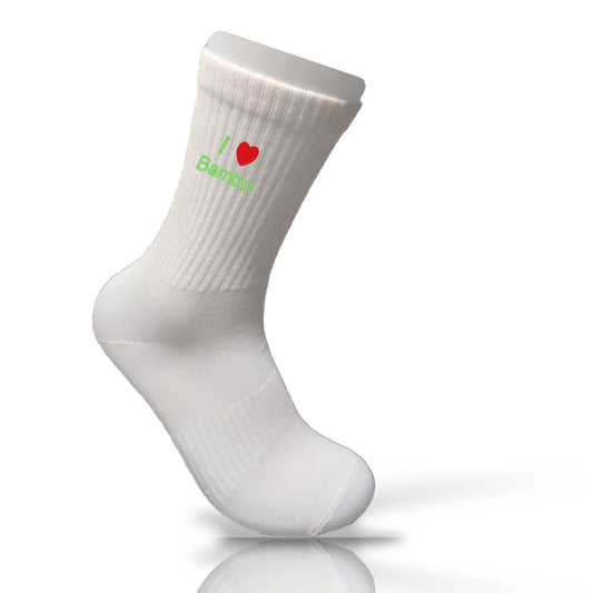 Bambus Sport-Socken bestickt mit "I LOVE" und Wunschtext