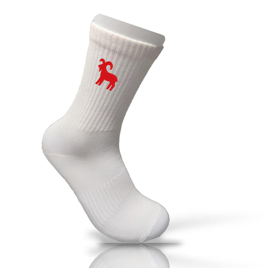 Bambus Sport-Socken mit Sternzeichen Widder und Wunschtext bestickt