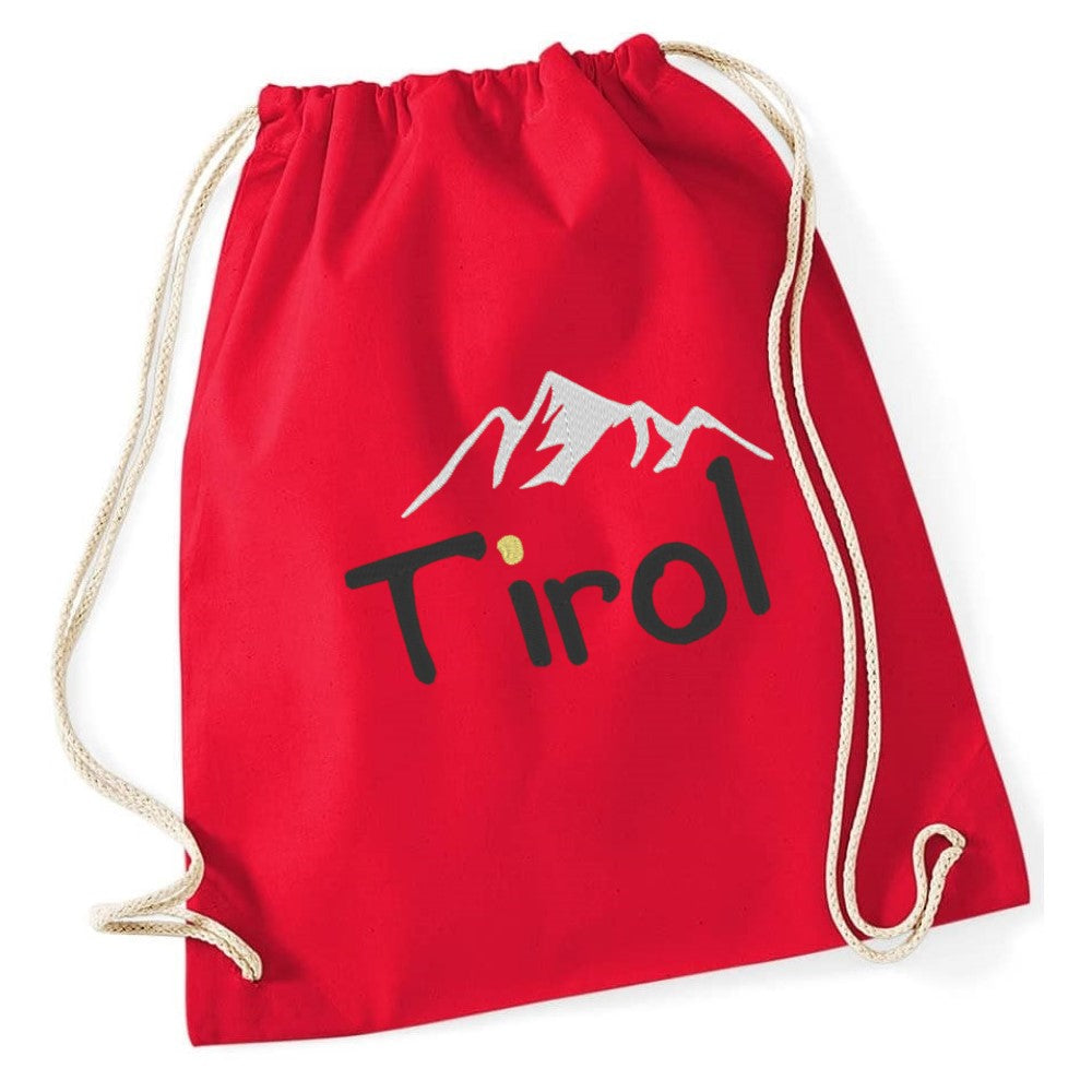 Gymbag Beutel bestickt mit dem Tirol Berg