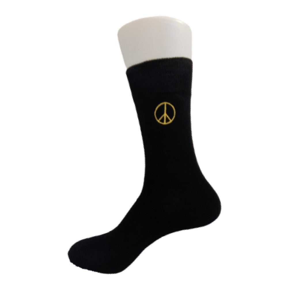 Business-Socken mit Peace-Symbol und Wunschtext