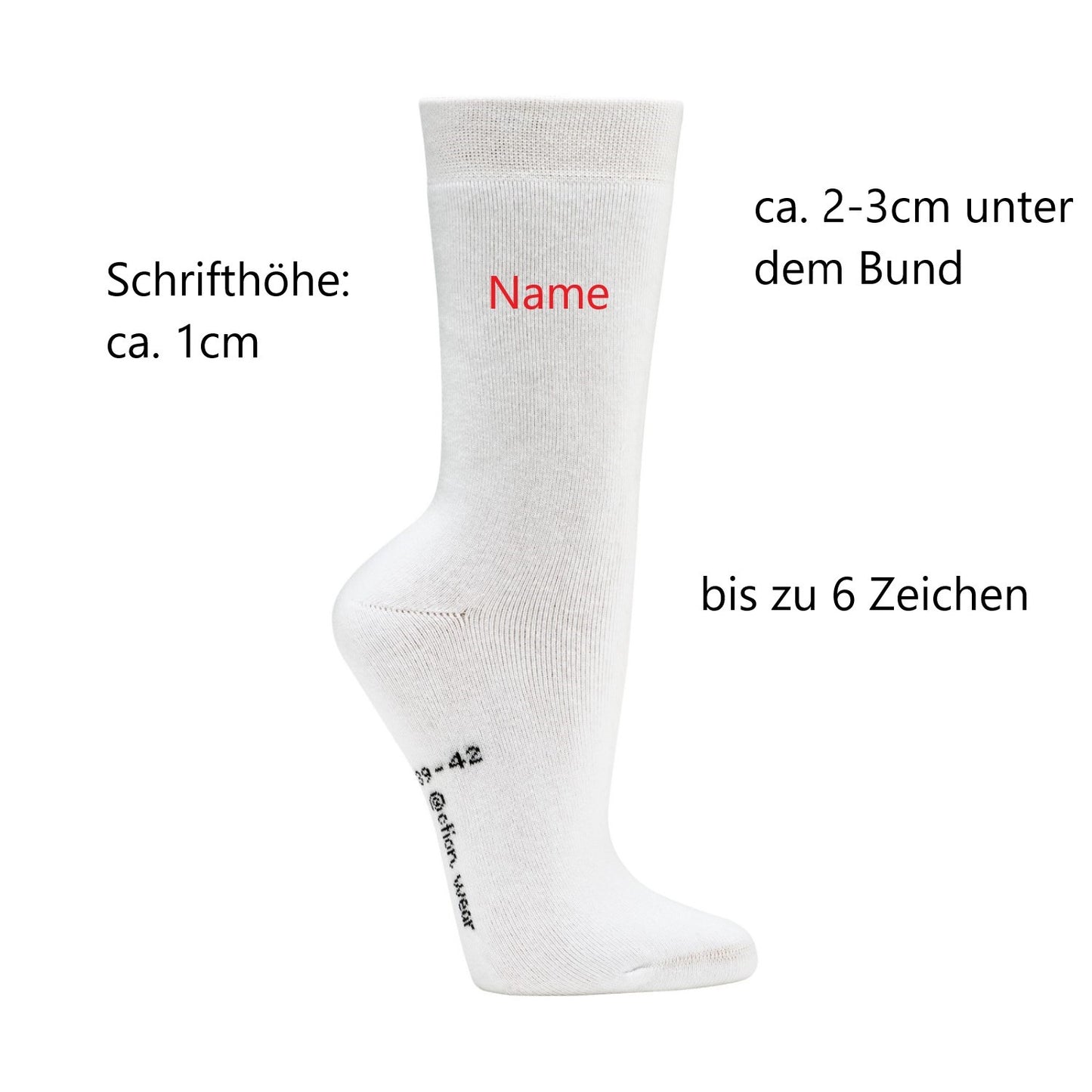 2 Paar Sport-Socken mit Namen bestickt