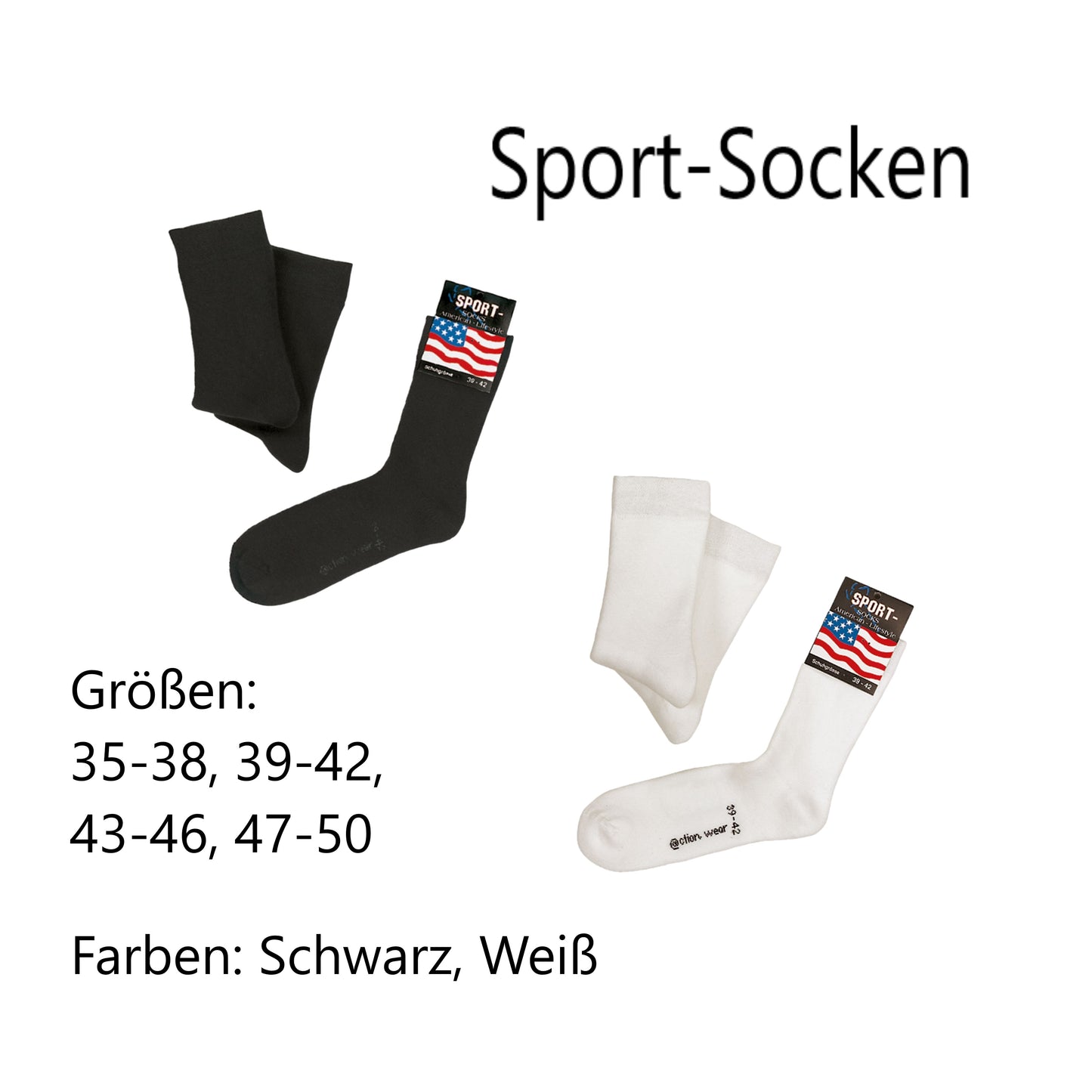 1 Paar Sport-Socken mit Lightning-Blitz und Wunschtext
