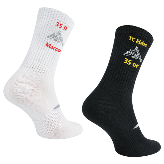 2 Paar Tennis-Socken mit Namen bestickt